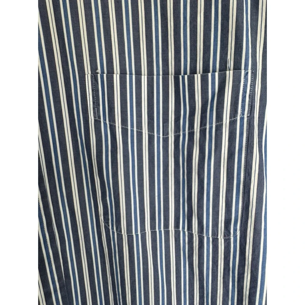 Polo‎ Ralph Lauren Stripe Button Down Shirt Custom Fit Blue White Long Sleeve